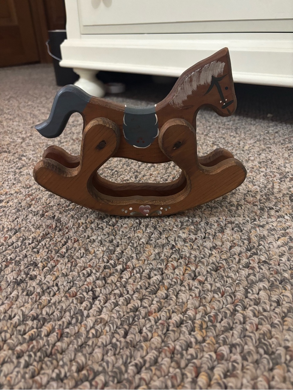 Mini Wooden Brown Rocking Horse